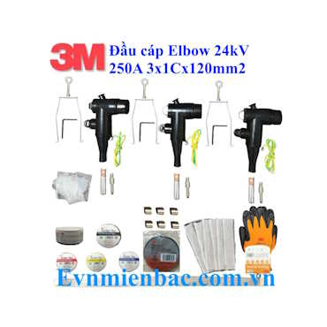 Đầu cáp Elbow 24kV 250A 3x1Cx120mm2 3M