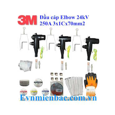 Đầu cáp Elbow 24kV 250A 3x1Cx70mm2 3M